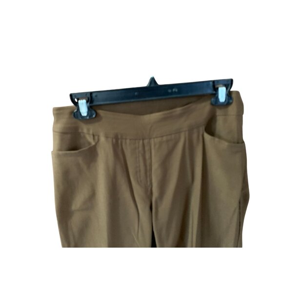 Multiples Slim Nation Women Size 4  brown Pull On Pants Pockets Dress Stretchy - Picture 2 of 4